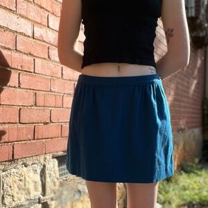 Pendleton Royal Blue 100% Wool Mini Skirt